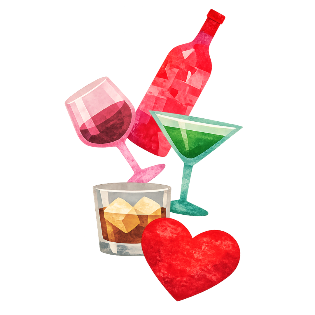 Wine bottles and glasses